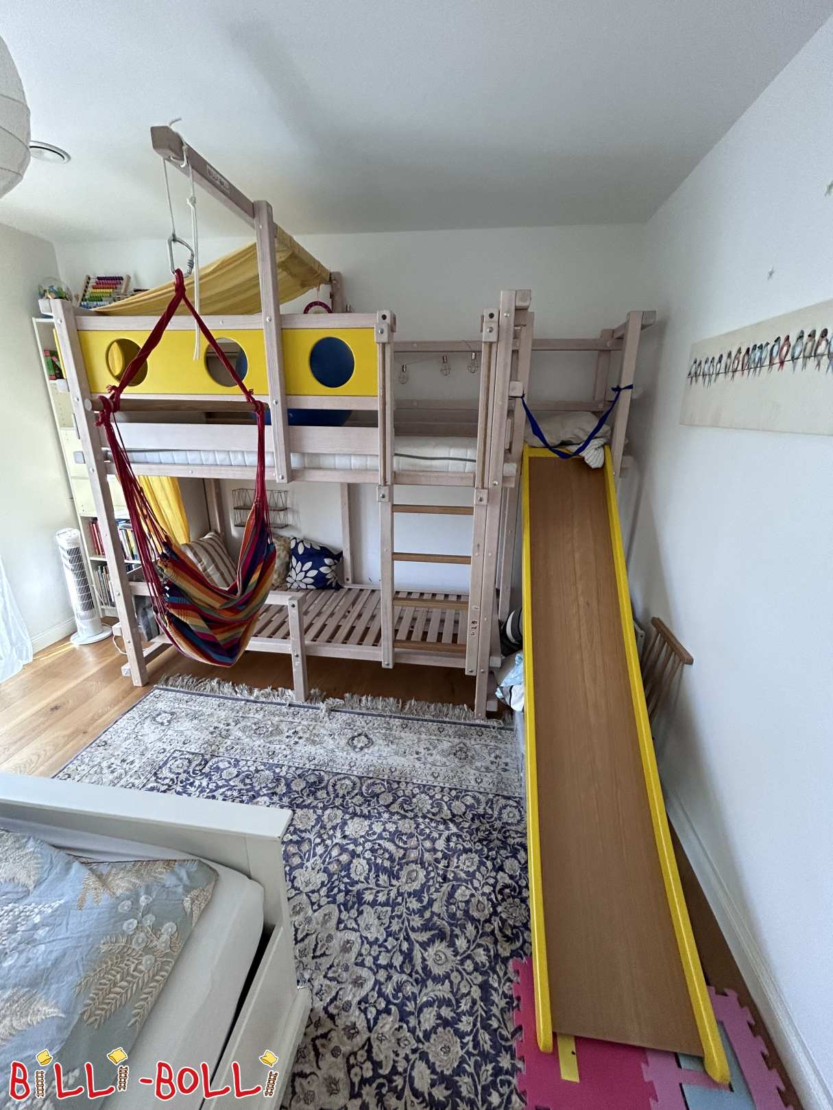 Inserat 7066: Billi-Bolli Etagenbett mit Turm, Rutsche & Zubehör in Tutzing Billi-Bolli Etagenbett mit Turm, Rutsche & Zubehör in Tutzing (Kategorie: Etagenbett gebraucht)