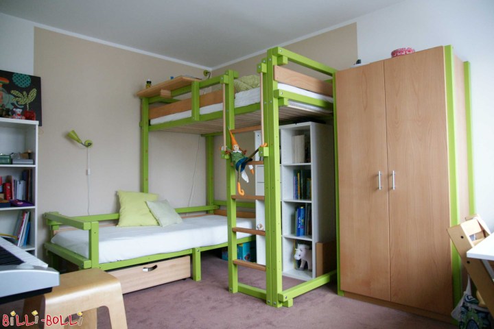 Das Bett ist wie erwartet sehr hochwertig, steht bombenfest, ohne Geräusche … (Etagenbett-über-Eck)