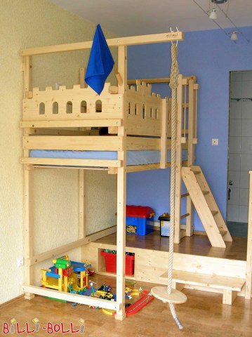 Ritter-Hochbett für Kinder, Ritterburg für kleine Ritter und Prinzessinnen im Ritterbett (Hochbett mitwachsend)