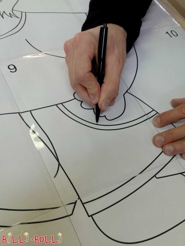 Schritt 4: Konturen übertragen (Figuren zur Verkehrsberuhigung)