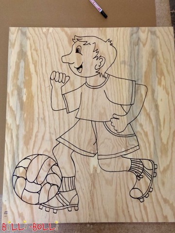 Schritt 4: Konturen übertragen (Figuren zur Verkehrsberuhigung)