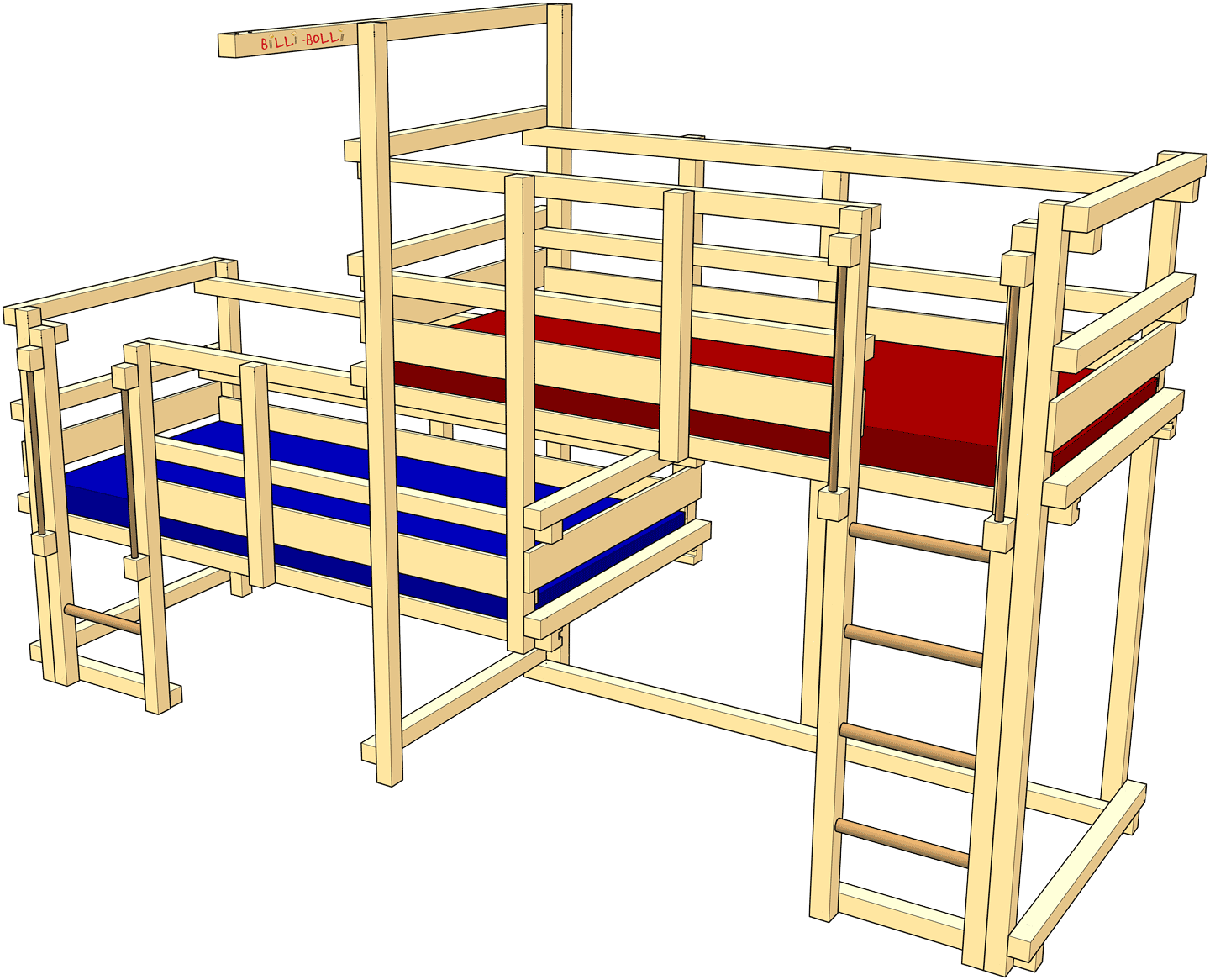 Beide-oben-Etagenbett Typ 1C