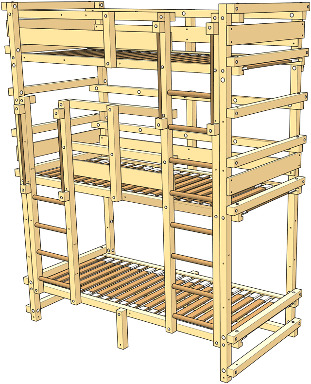 Lieferumfang Wolkenkratzer-Etagenbett