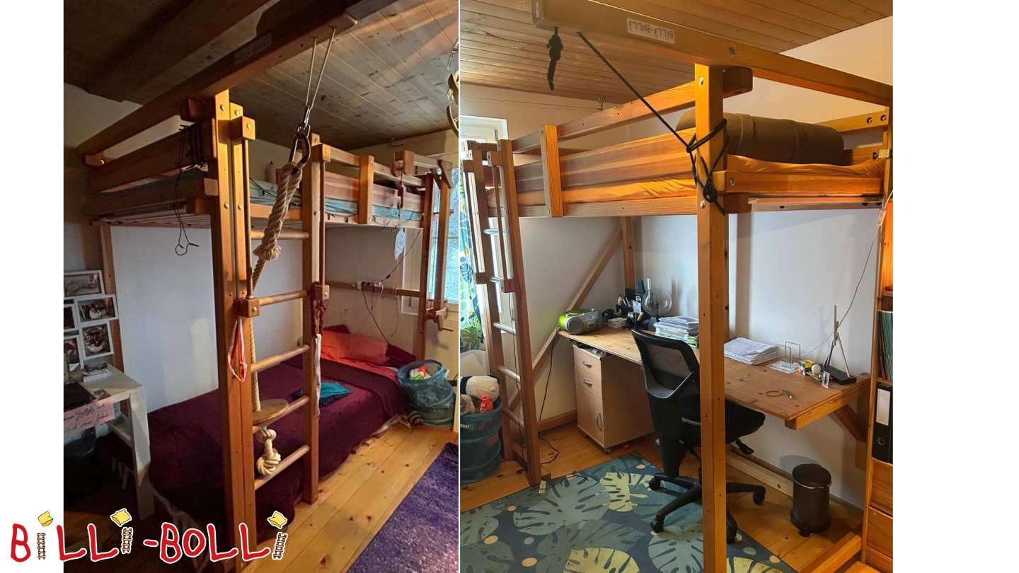 2 mitwachsende Hochbetten, Kiefer gewachst, geölt in St. Gallen (Kategorie: Hochbett mitwachsend gebraucht)