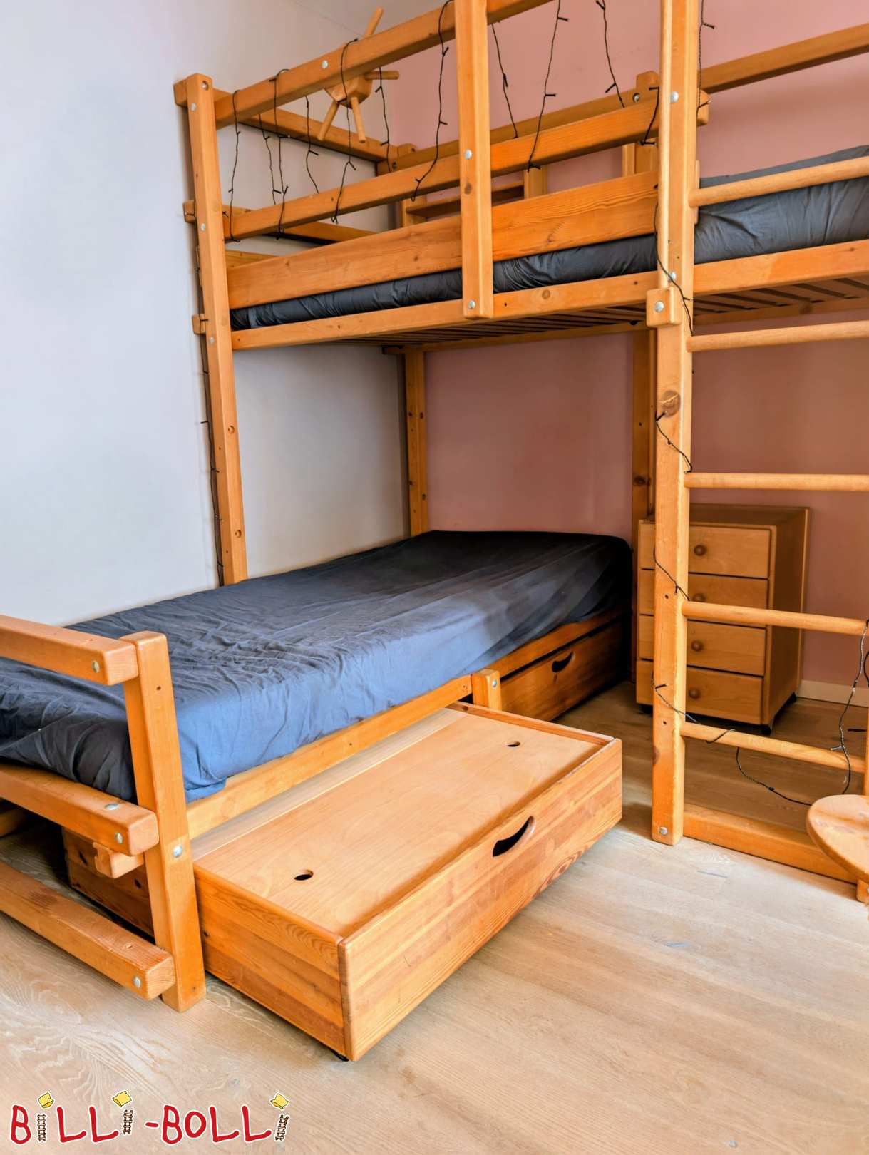 Etagenbett über Eck, honigfarben geölt, 55124 Mainz (Kategorie: Etagenbett-über-Eck gebraucht)