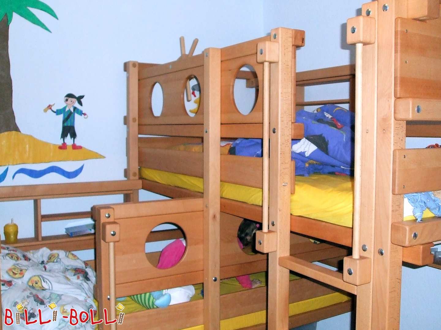 Beide-oben-Bett, Buche unbehandelt, Ölwachsbehandlung, Leitern A (Kategorie: Hochbett gebraucht) Beide-oben-Bett, Buche unbehandelt, Ölwachsbehandlung, Leitern A (Kategorie: Hochbett gebraucht)