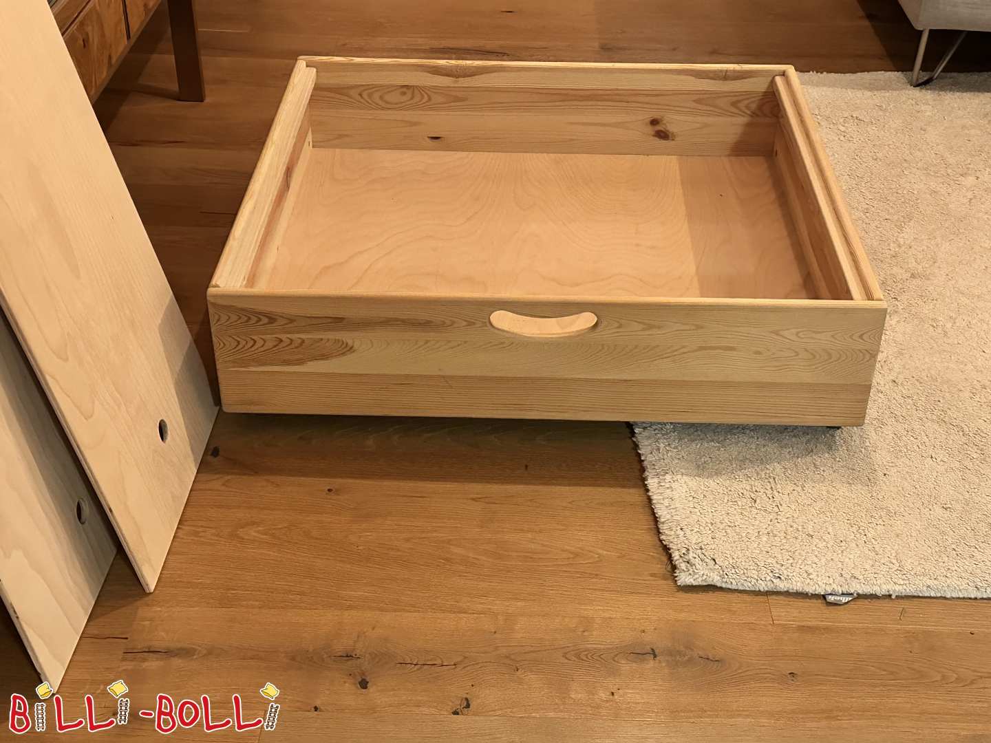 Bettkasten für Etagenbett Kiefer unbehandelt, mit Abdeckung, 90x85 cm (Kategorie: Zubehör/Erweiterungsteile gebraucht)