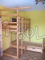 Billi-Bolli-Abenteuerbett (über Eck) ohne Matratzen 90 x 200 cm (Kategorie: Kinderbett gebraucht)