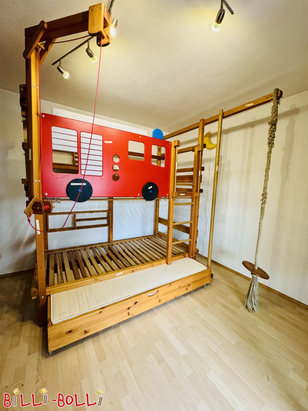 Billi-Bolli Etagenbett - Feuerwehr - & Zubehör in Murnau (Kategorie: Doppel-Hochbett gebraucht)