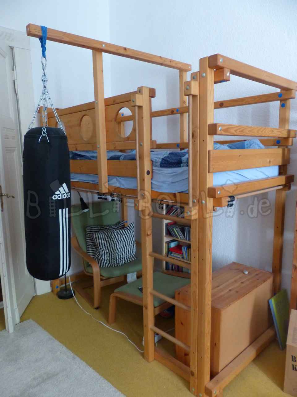 Billi-Bolli-Hochbett in Fichte geölt/gewachst (Kategorie: Hochbett gebraucht)