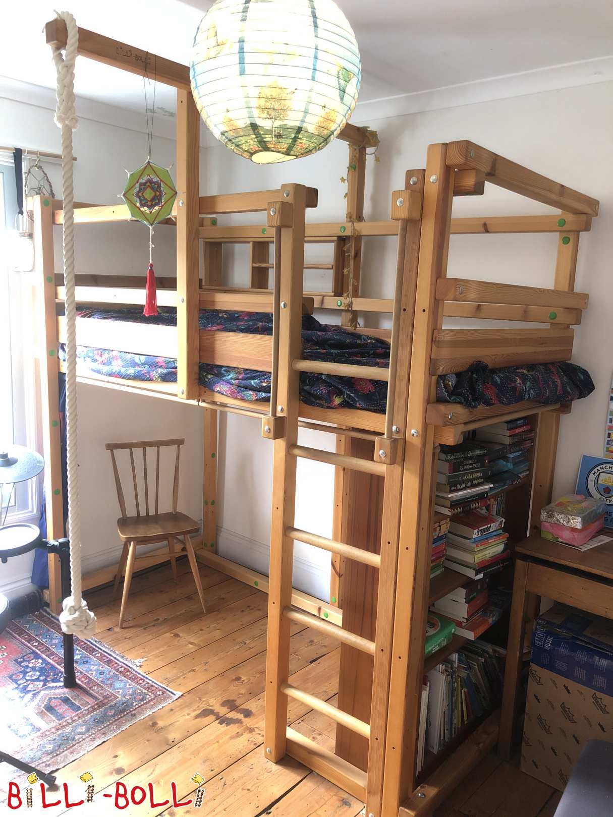 Brilliant adjustable loftbed, waxed pine, located in London UK (Kategorie: Hochbett mitwachsend gebraucht)