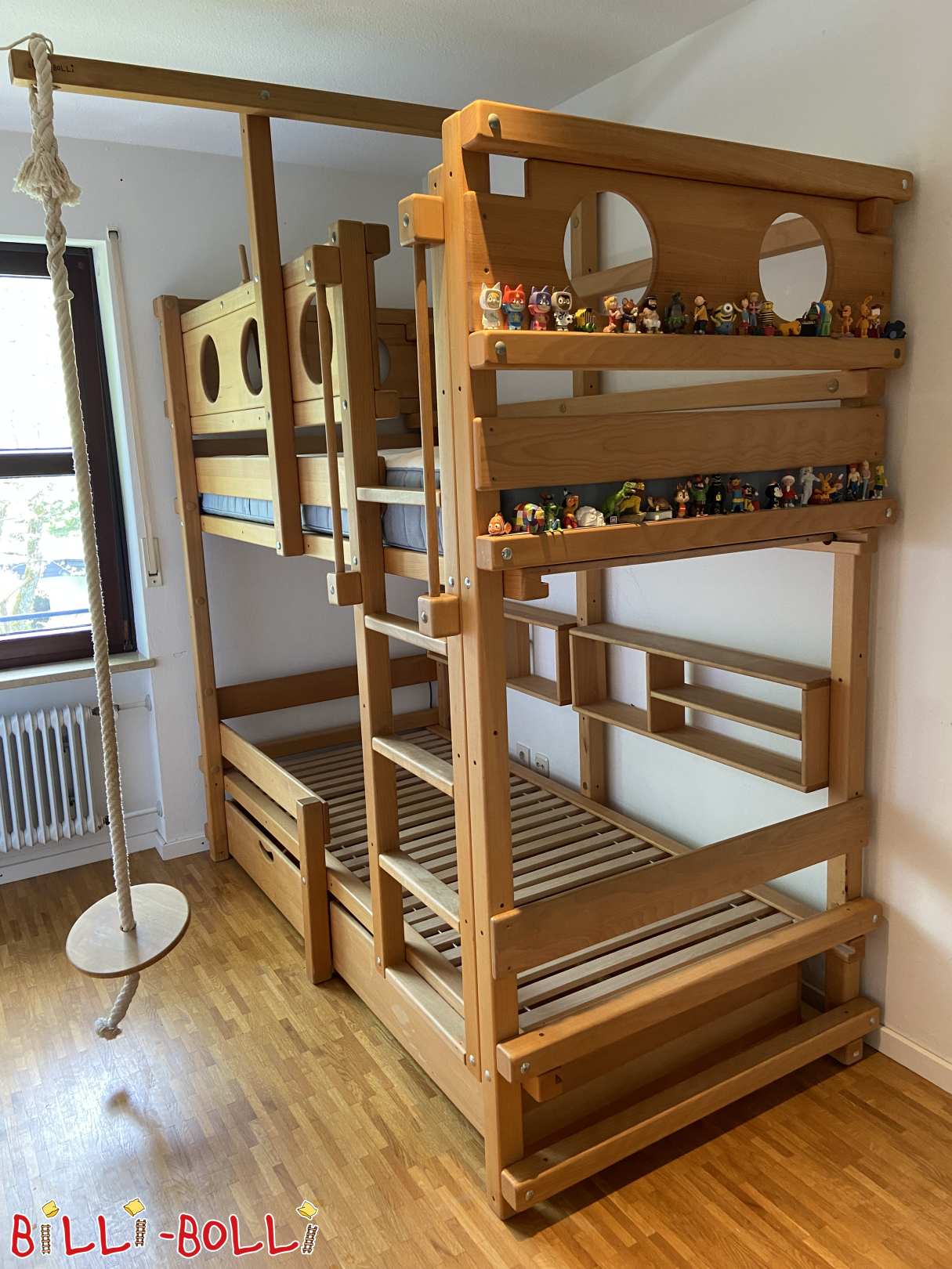 Etagenbett, 90 x 200 cm, Buche geölt, mit viel Zubehör, in München (Kategorie: Etagenbett gebraucht)