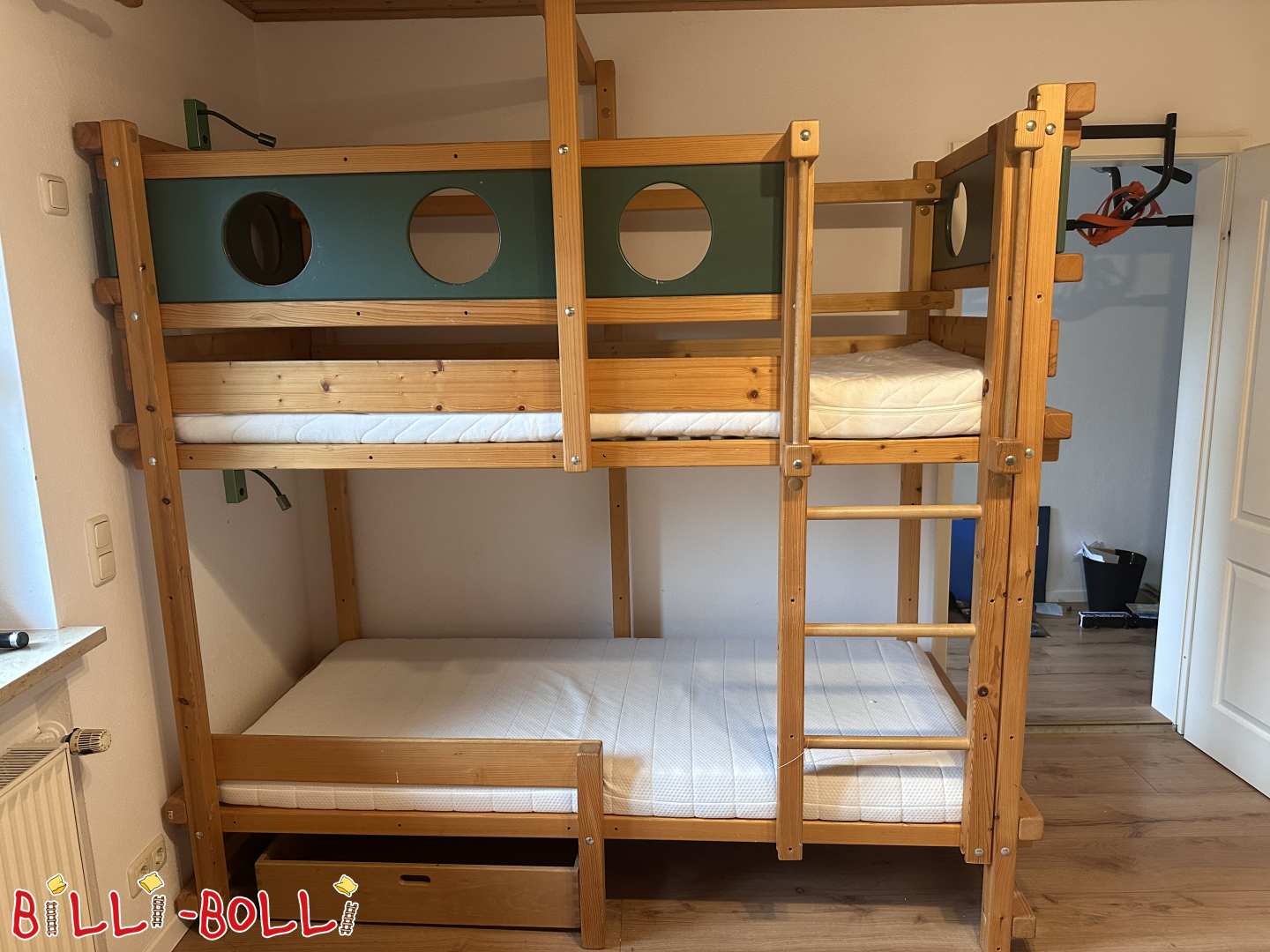 Etagenbett 90 x 200 mit Kojenbrettern (Kategorie: Etagenbett gebraucht)