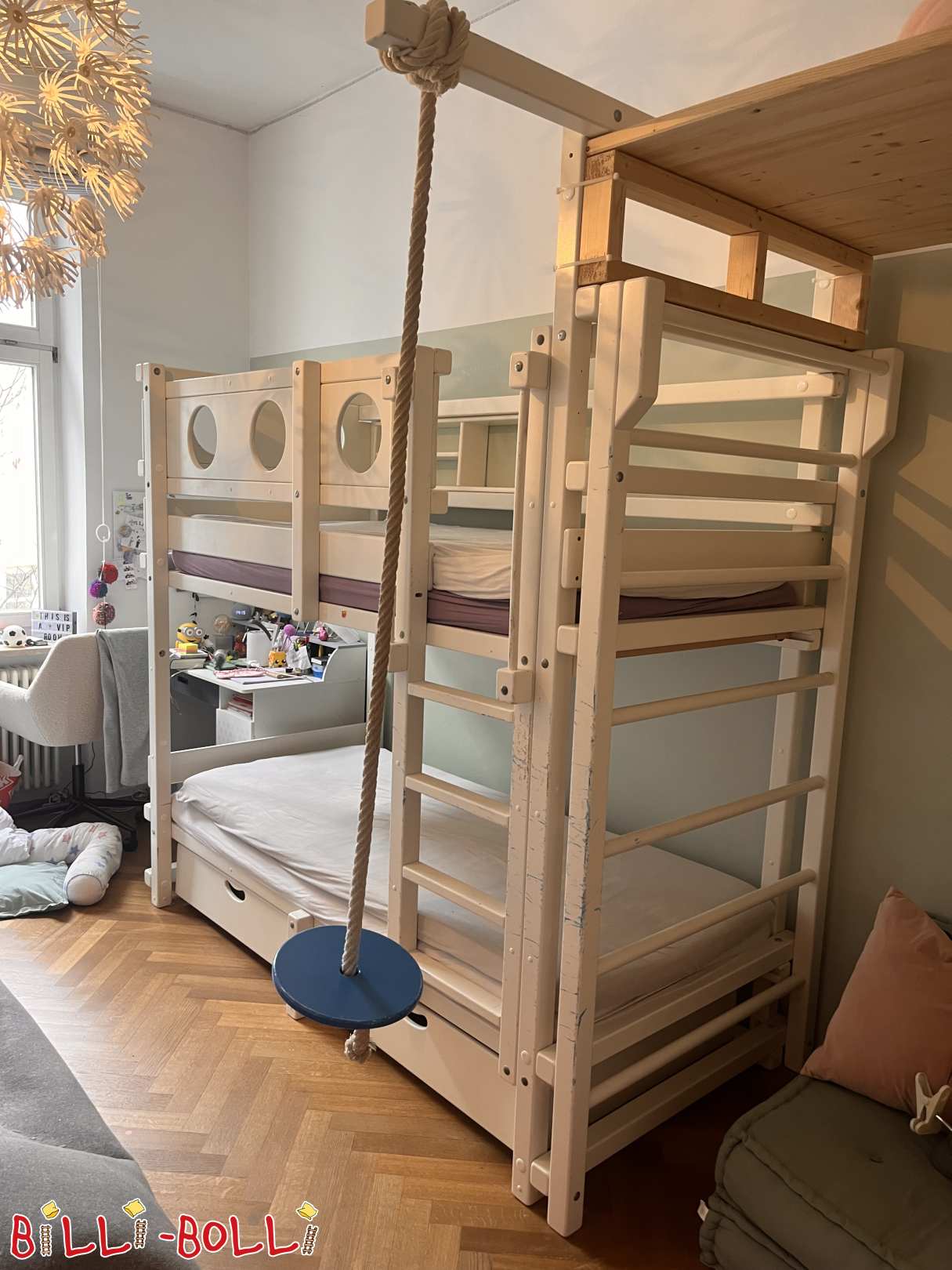 Etagenbett 90x200 in Buche weiß lackiert in München (Kategorie: Etagenbett gebraucht)
