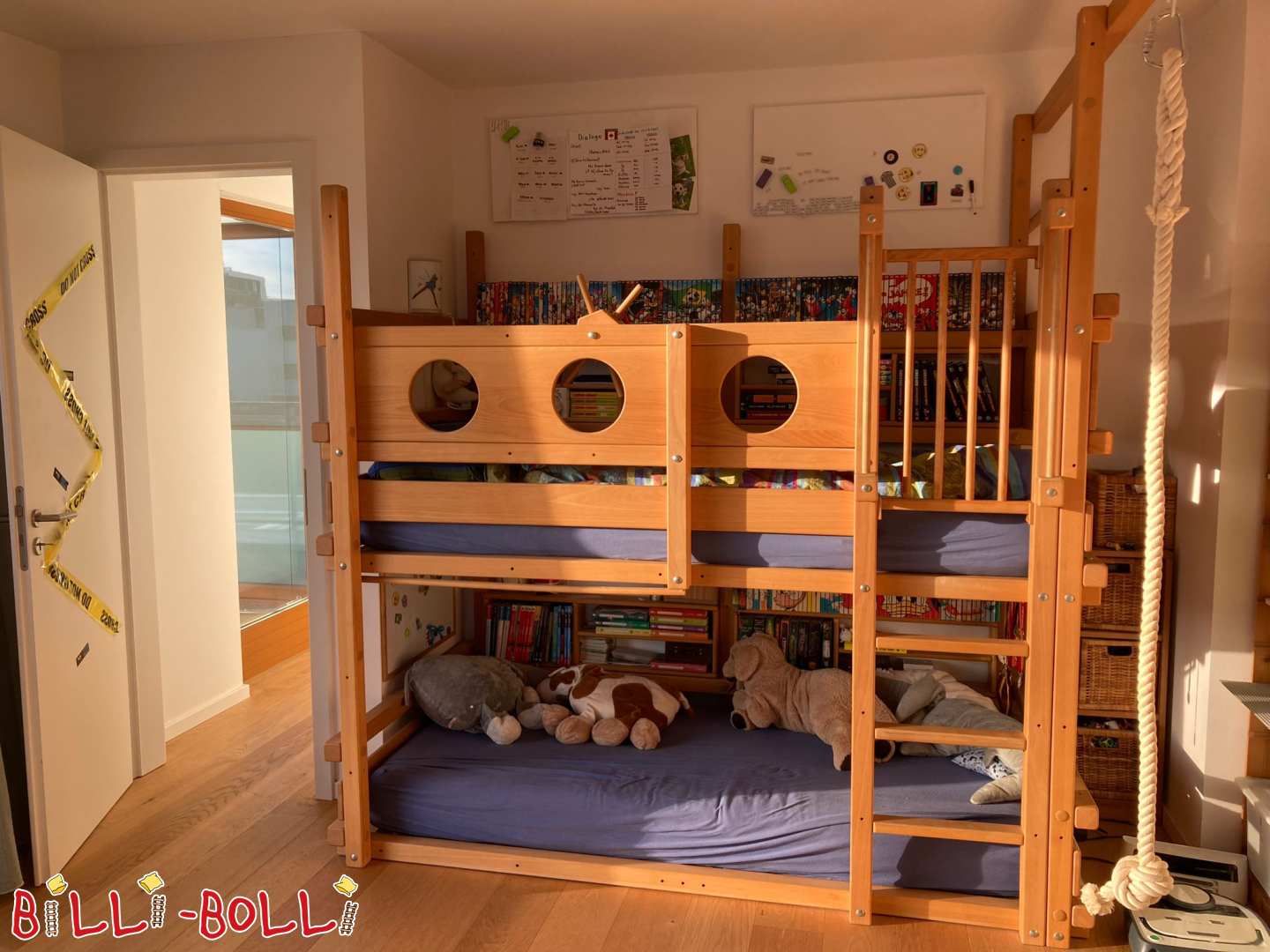Etagenbett Buche geölt 100 x 200cm mit viel Zubehör in Frankfurt (Kategorie: Etagenbett gebraucht)