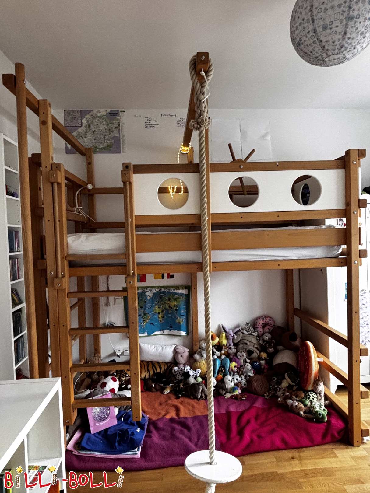 Etagenbett, Feuerwehrstange, Sprossenwand, Steuerrad, Schaukel (Kategorie: Etagenbett gebraucht)