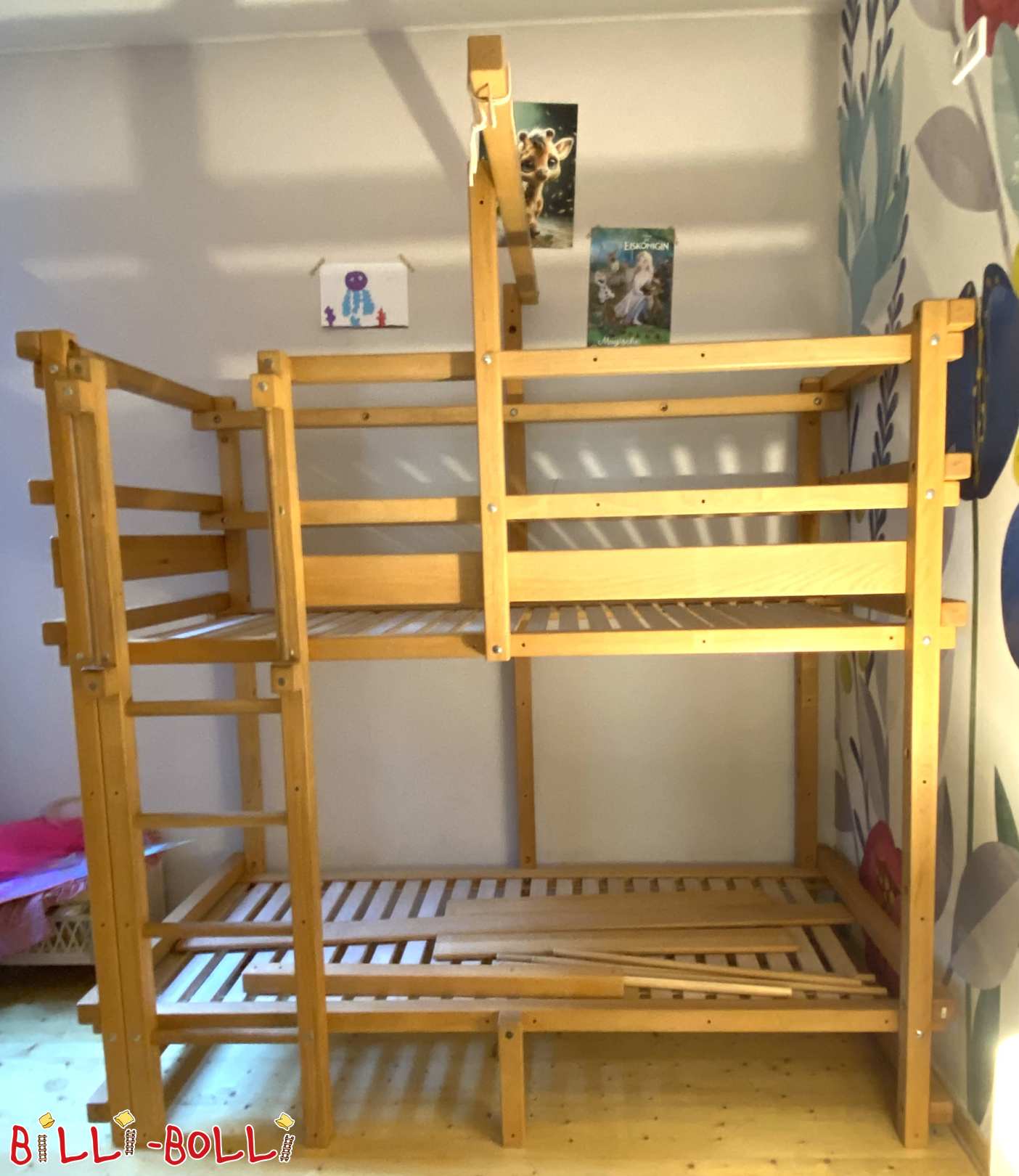 Etagenbett für kleinere und größere Kinder in Buche mit Zubehör (Kategorie: Etagenbett gebraucht)