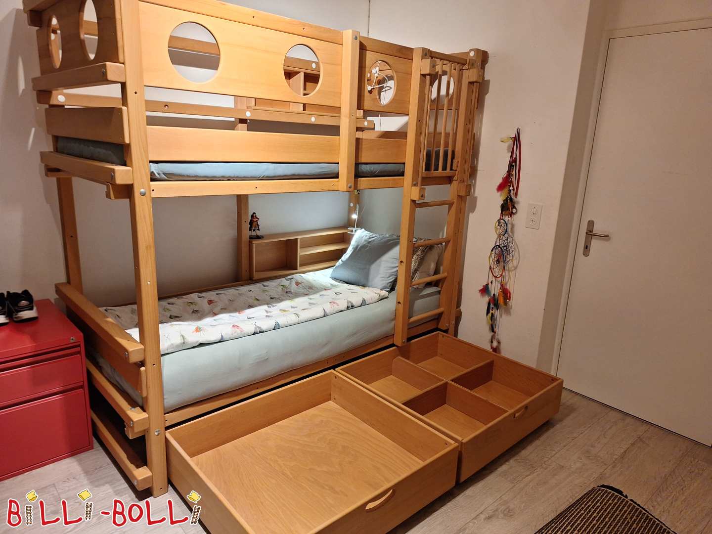 Etagenbett in Zürich; CH / Buche geölt-gewachst; neu gekauft 2017 (Kategorie: Etagenbett gebraucht)