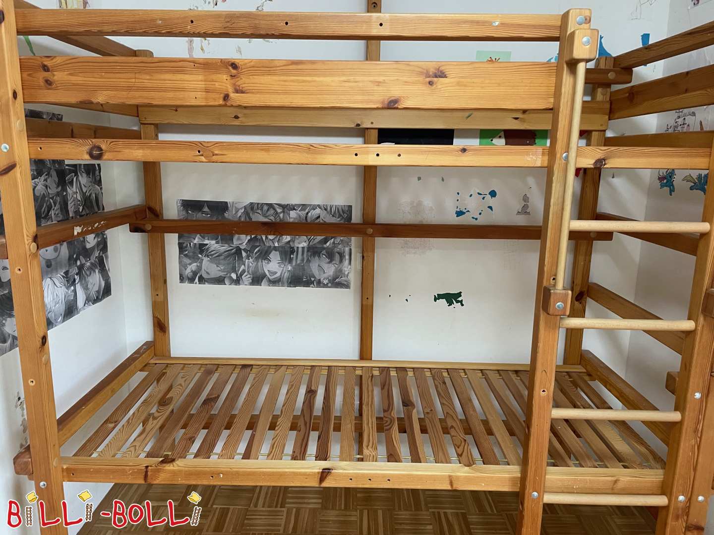 Etagenbett für kleine Kinder, Kiefer, geölt und gewachst, in München (Kategorie: Etagenbett gebraucht)