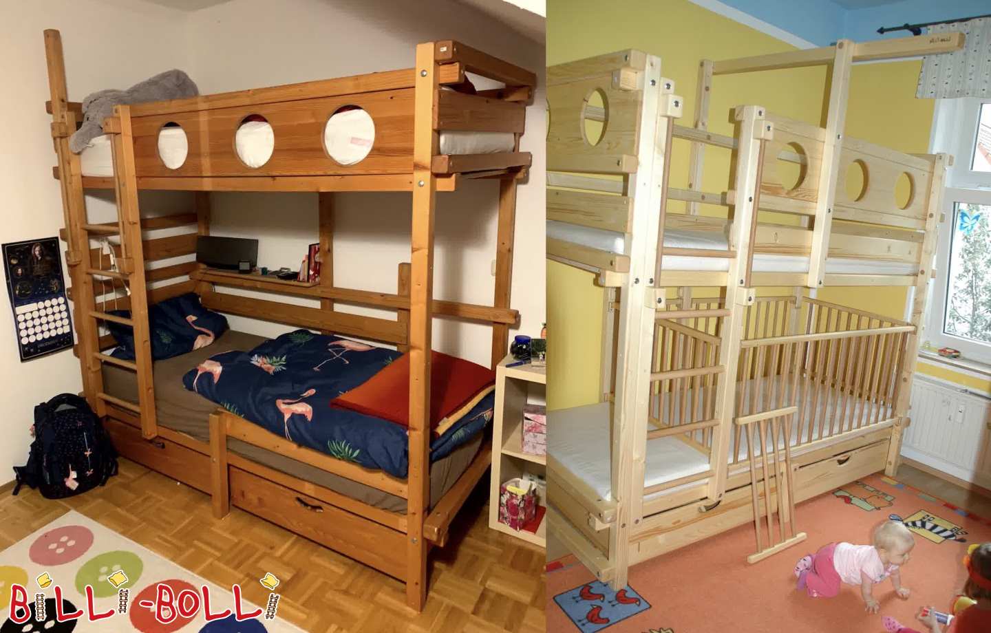 Etagenbett mit Babygitterset, Kojenbrett und 2 Bettkästen, Erfurt (Kategorie: Etagenbett gebraucht)