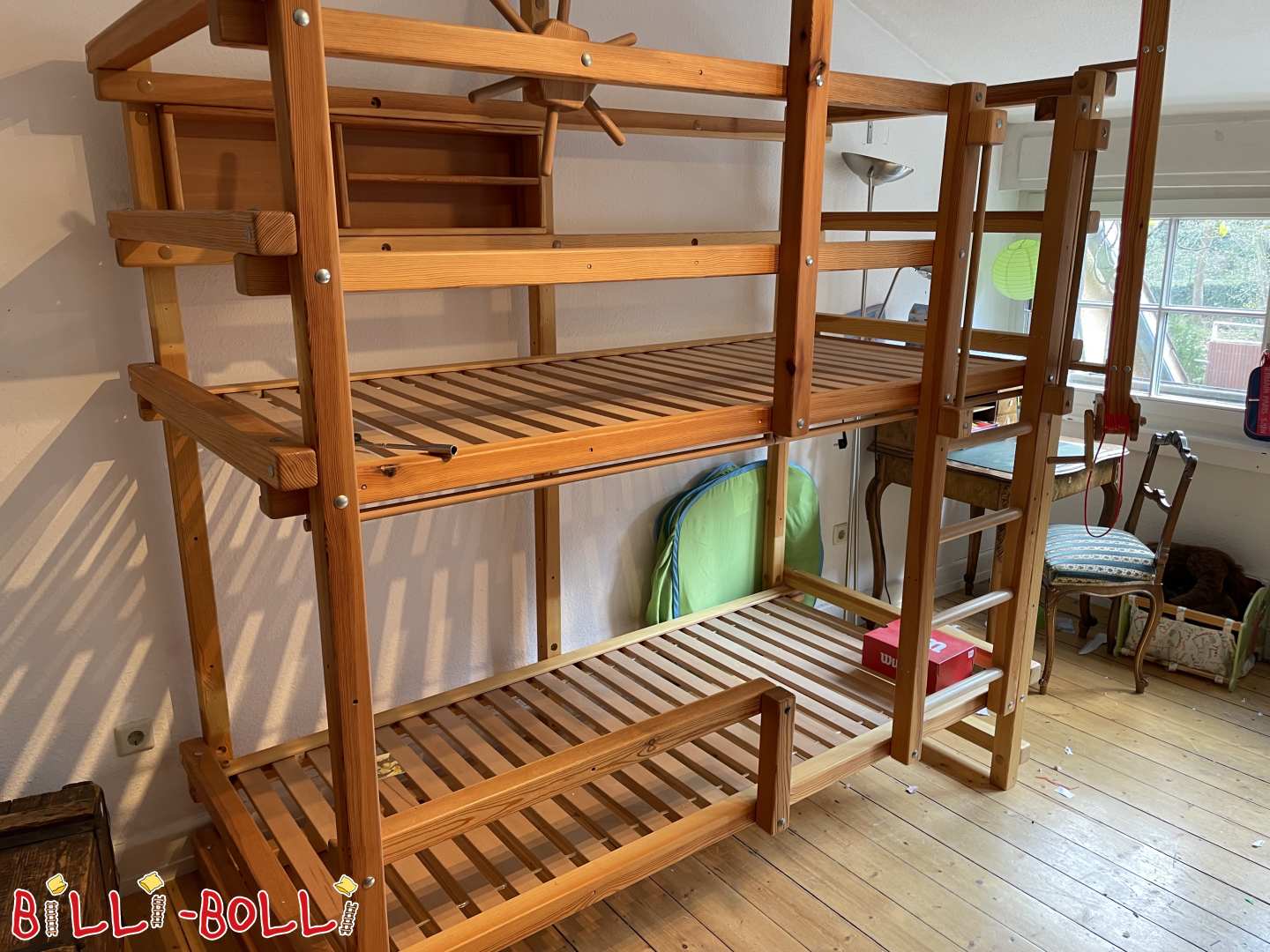 Etagenbett mit Bettkastenbett, Kiefer geölt-gewachst (Kategorie: Etagenbett gebraucht)