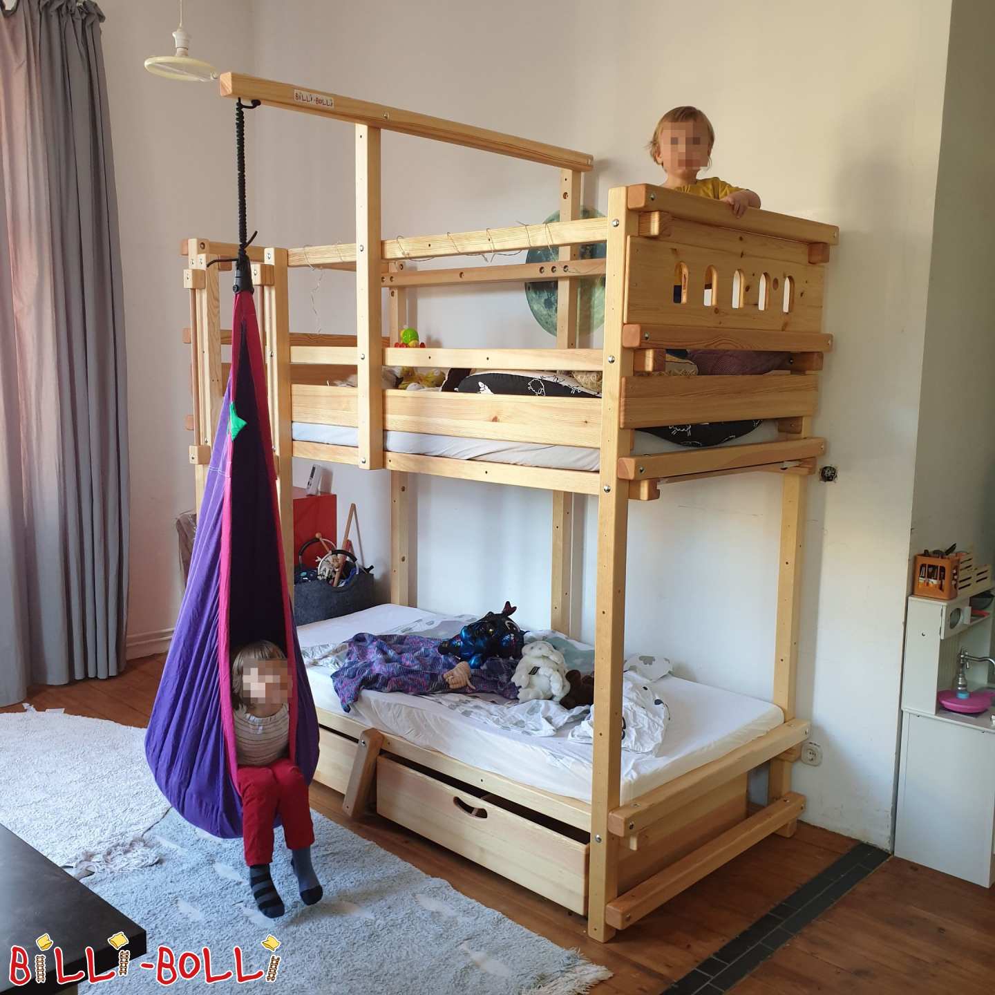 Etagenbett mit Bettkastenböden & Schwingsack (Kategorie: Etagenbett gebraucht)