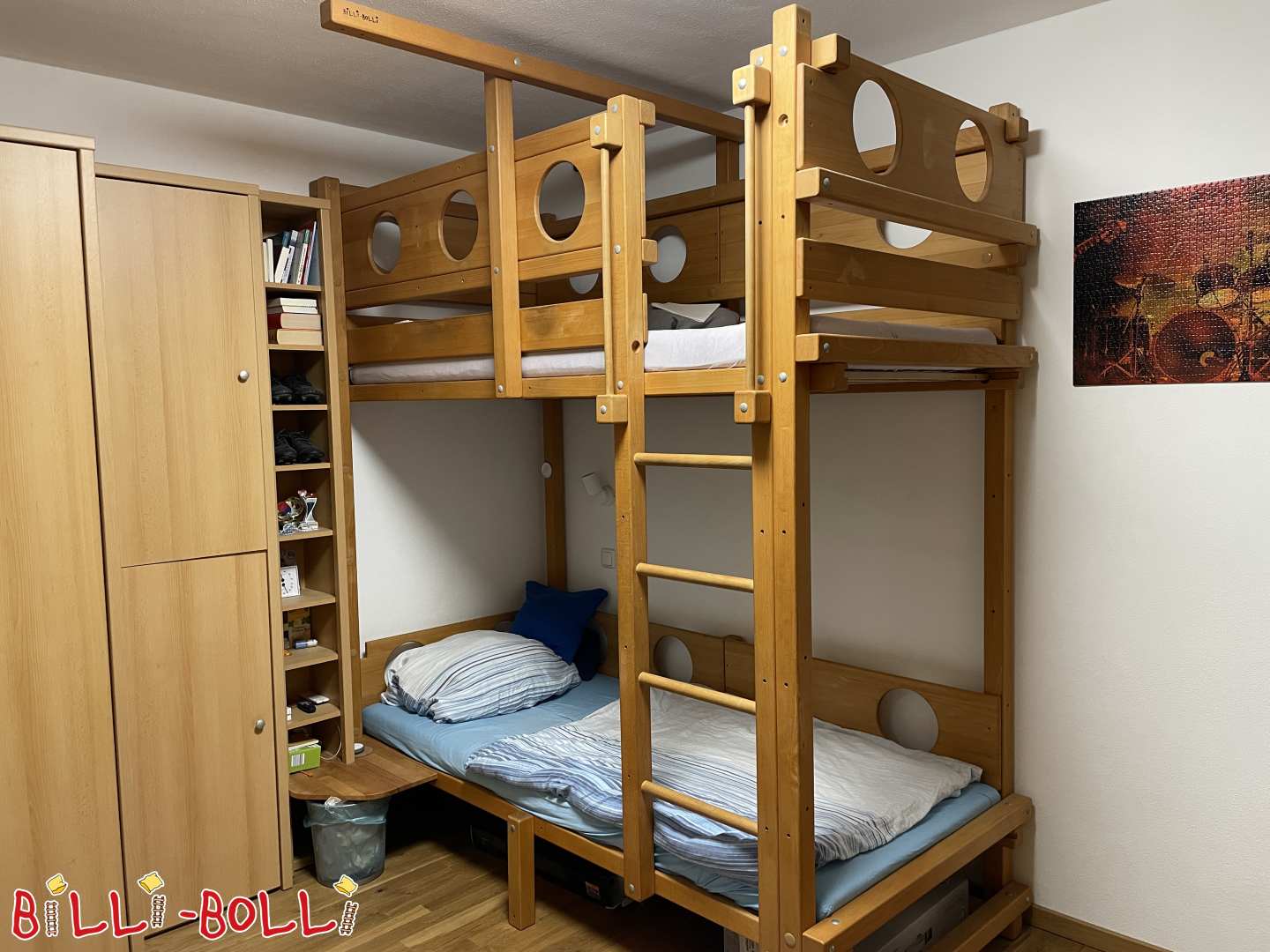 Etagenbett mit Füßen und Leitern des Studentenhochbetts, Kojenbretter (Kategorie: Etagenbett gebraucht)