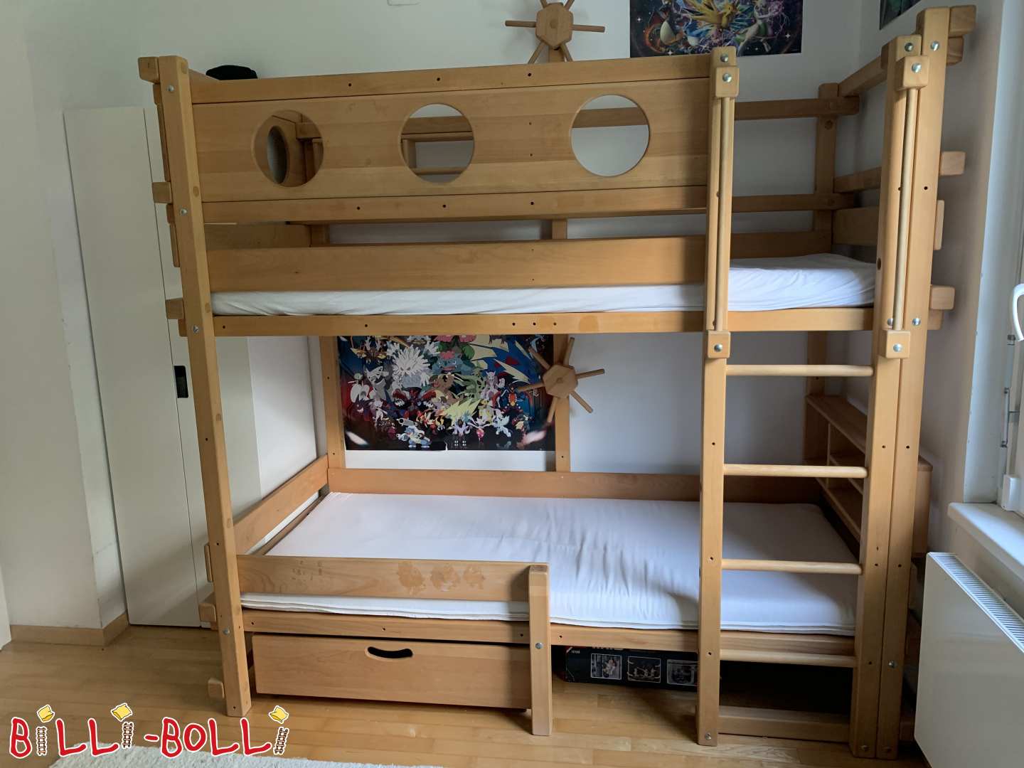 Etagenbett mit Kojenbrettern in Buche, Wien (Kategorie: Etagenbett gebraucht)