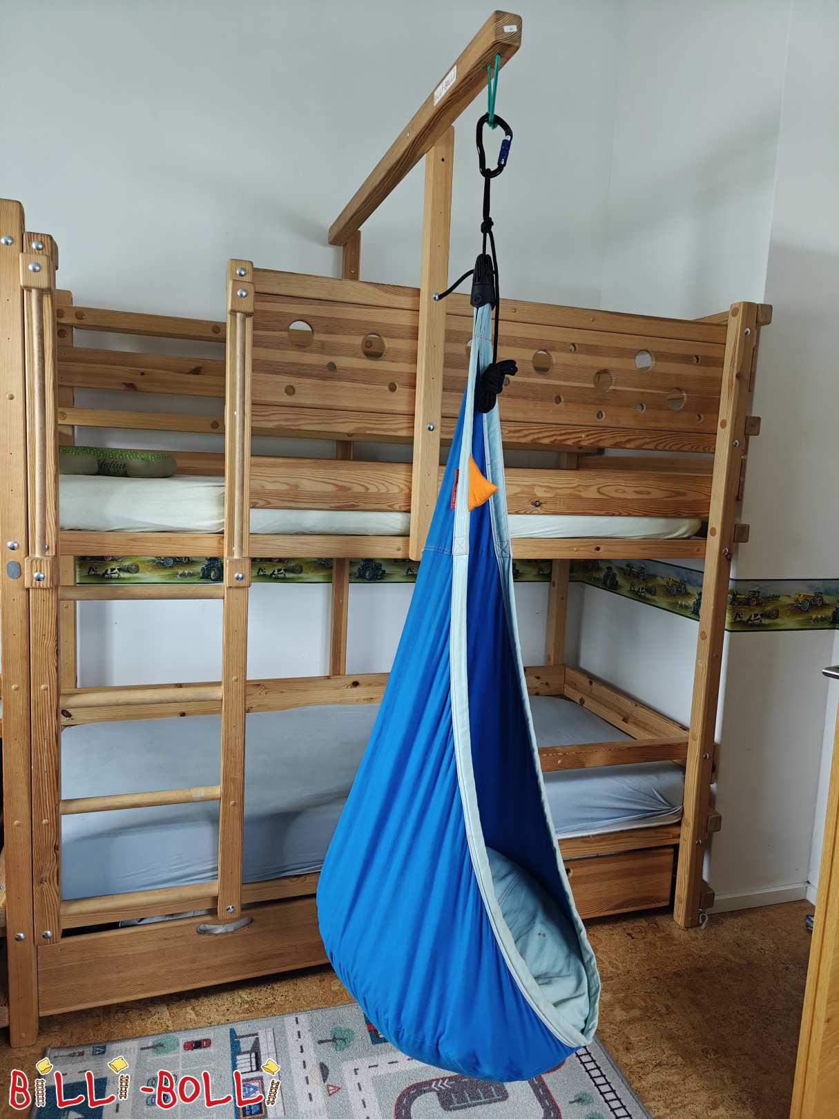 Etagenbett mit Mäuse- Themenbrett, Kiefer unbehandelt ohne Mängel (Kategorie: Etagenbett gebraucht)