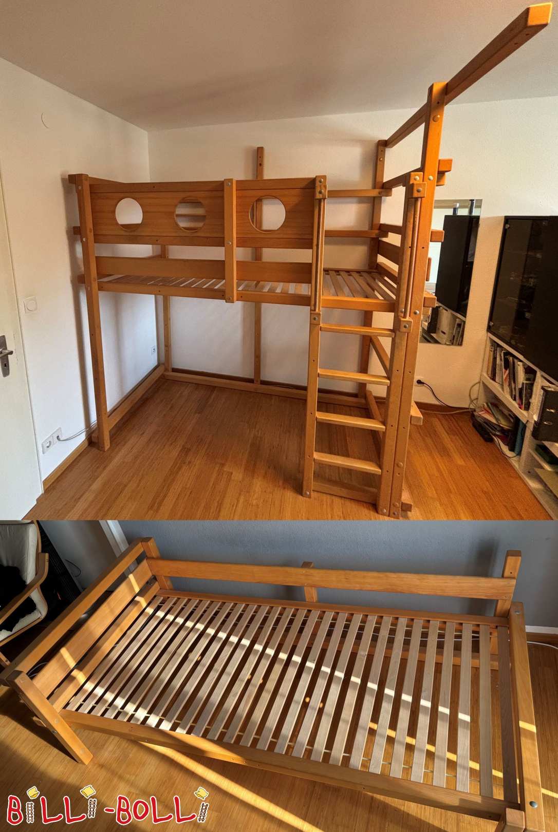 Etagenbett mit Umbau-Set Jugendbett, 100x200 Buche geölt, in Stuttgart (Kategorie: Etagenbett gebraucht)