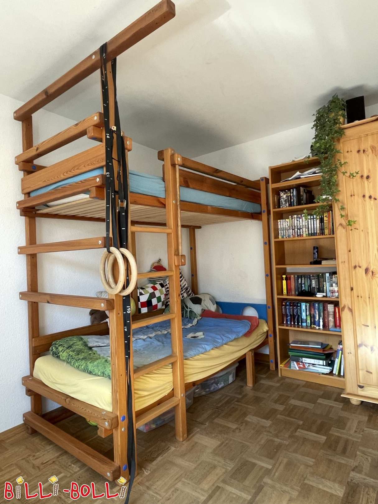 Etagenbett mit Zubehör 90x200 Kiefer geölt-gewachst (Stuttgart) (Kategorie: Etagenbett gebraucht)