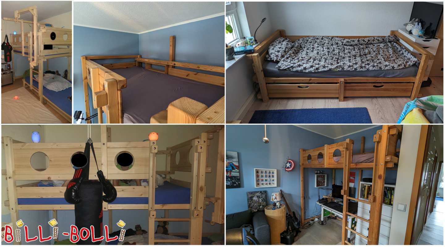 Etagenbett seitlich versetzt inkl. Umbauset zu Einzelbett (Kategorie: Etagenbett-seitlich-versetzt gebraucht)