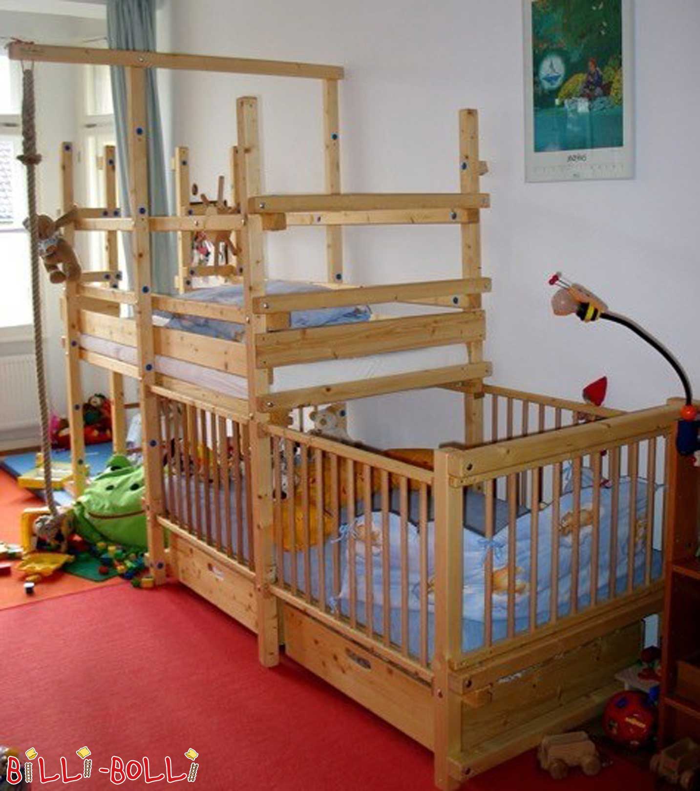Etagenbett-seitlich-versetzt mit Babygitter (Etagenbett gebraucht)