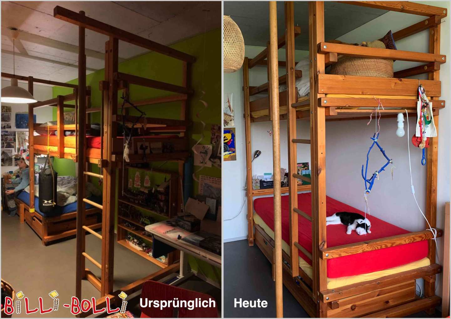 Etagenbett-seitlich-versetzt mit Feuerwehrstange in Zürich (Kategorie: Etagenbett-seitlich-versetzt gebraucht)