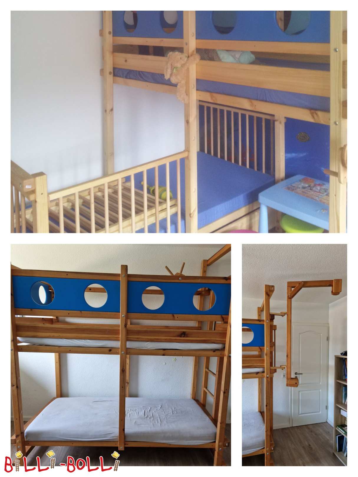 Etagenbett über Eck 200x90 mit viel Zubehör (Kategorie: Etagenbett-über-Eck gebraucht)