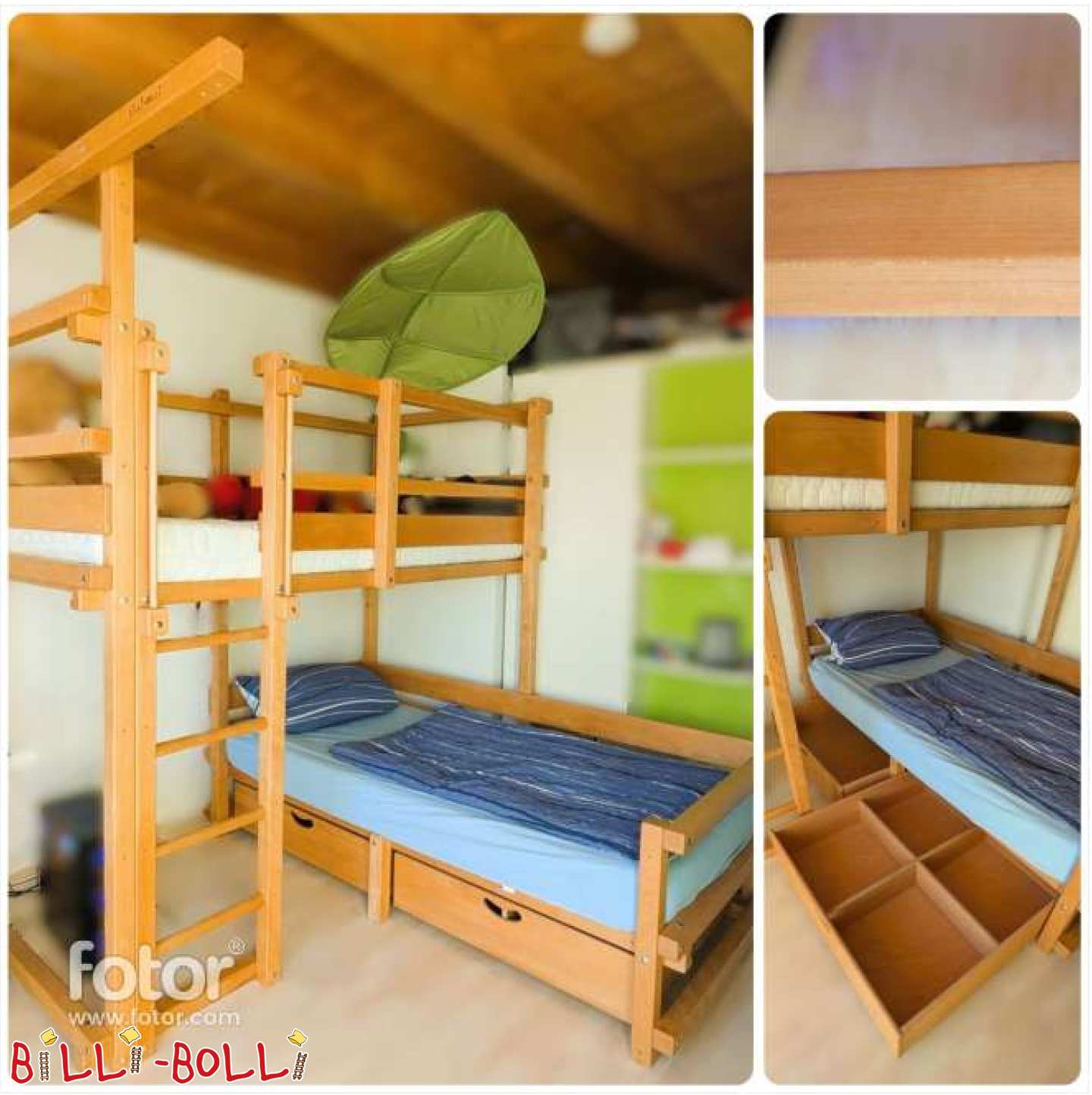 Etagenbett-über-Eck, Buche, teilbar zu 2 Betten, in Schwäbisch Hall (Kategorie: Etagenbett-über-Eck gebraucht)