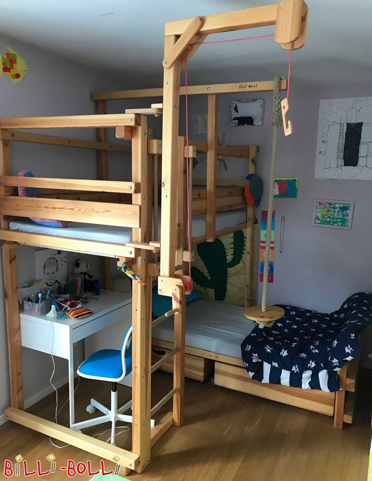 Etagenbett über Eck, Kiefer geölt-gewachst (Etagenbett gebraucht)