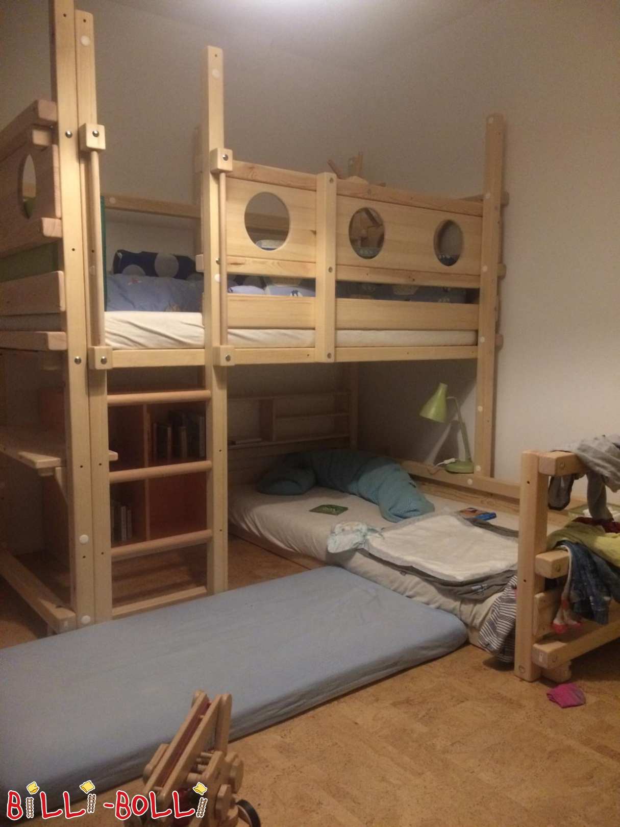 Etagenbett-über-Eck, Kiefer unbehandelt (Kategorie: Etagenbett-über-Eck gebraucht)