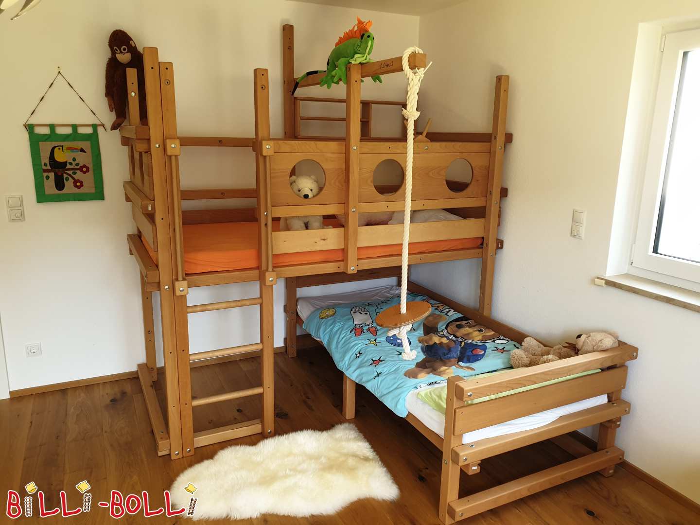 Etagenbett-über-Eck mit einem Umbauset zu Jugendbett (Kategorie: Etagenbett-über-Eck gebraucht)