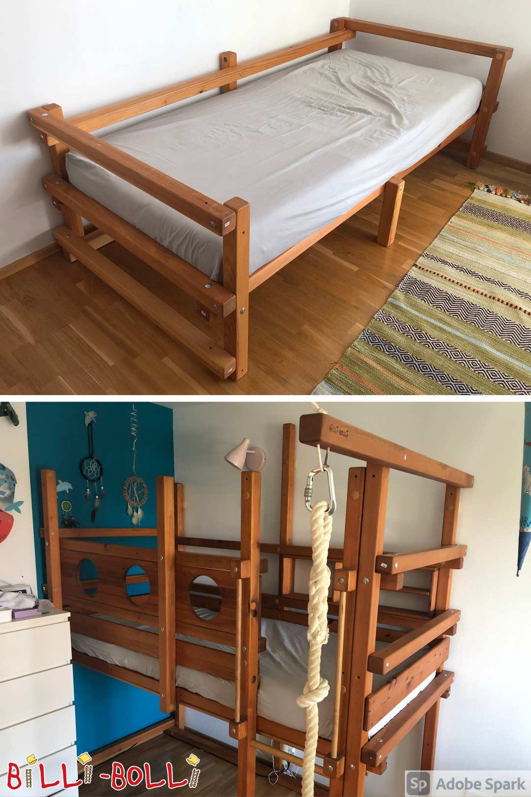 Etagenbett (über Eck) mit Option Einzelbett + Hochbett, LK München (Kategorie: Etagenbett gebraucht)