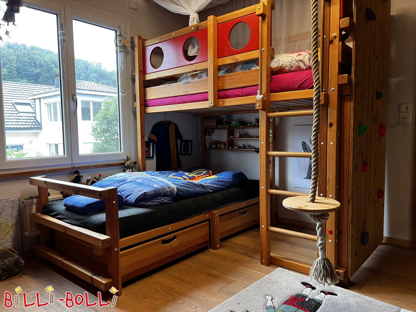 Etagenbett-über-Eck, Piraten-Deko & viel Zubehör, nahe Basel, Schweiz (Kategorie: Etagenbett-über-Eck gebraucht)