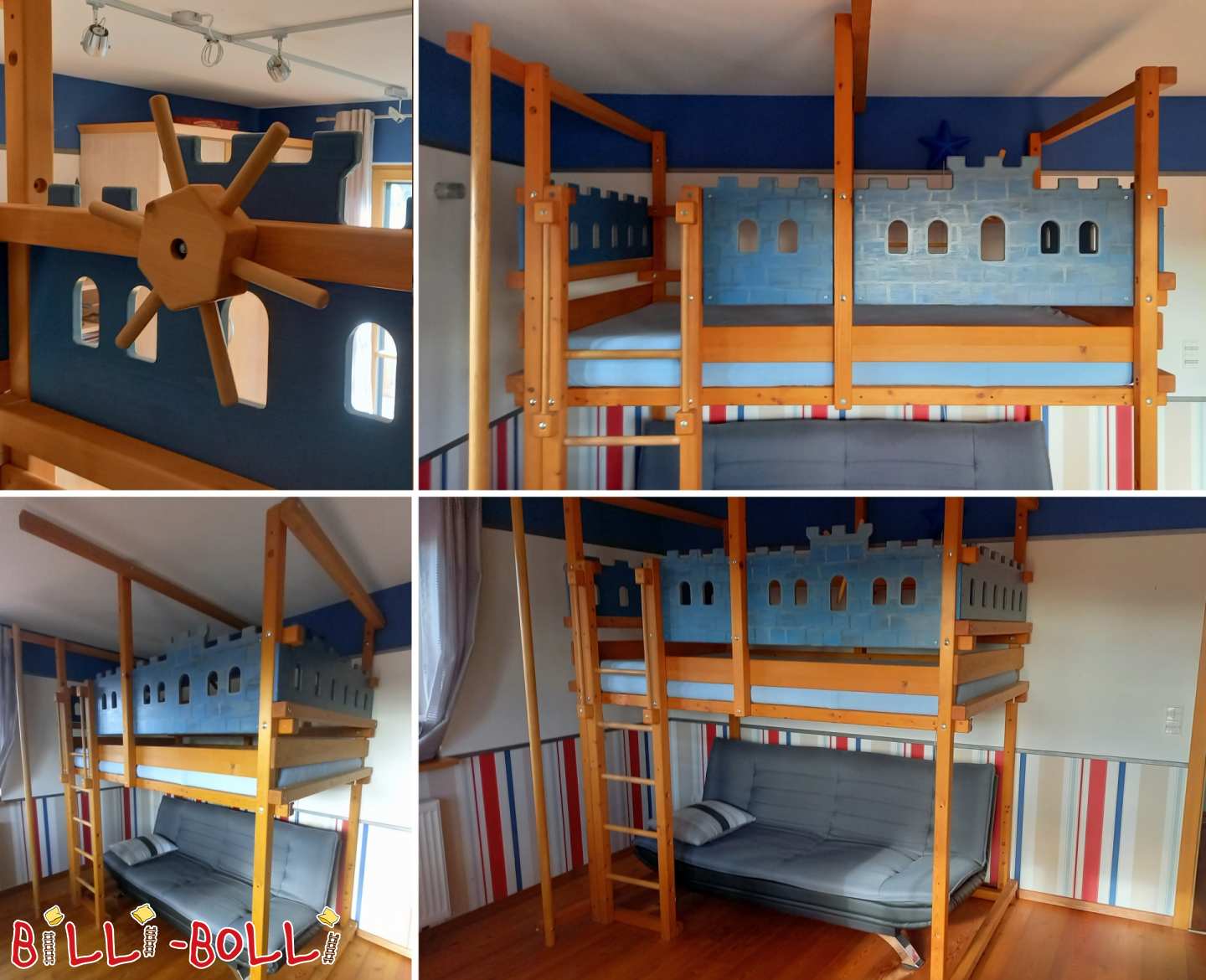 Extrahohes Hochbett 120 x 200 cm aus Fichte in Bürstadt (Kategorie: Hochbett gebraucht)