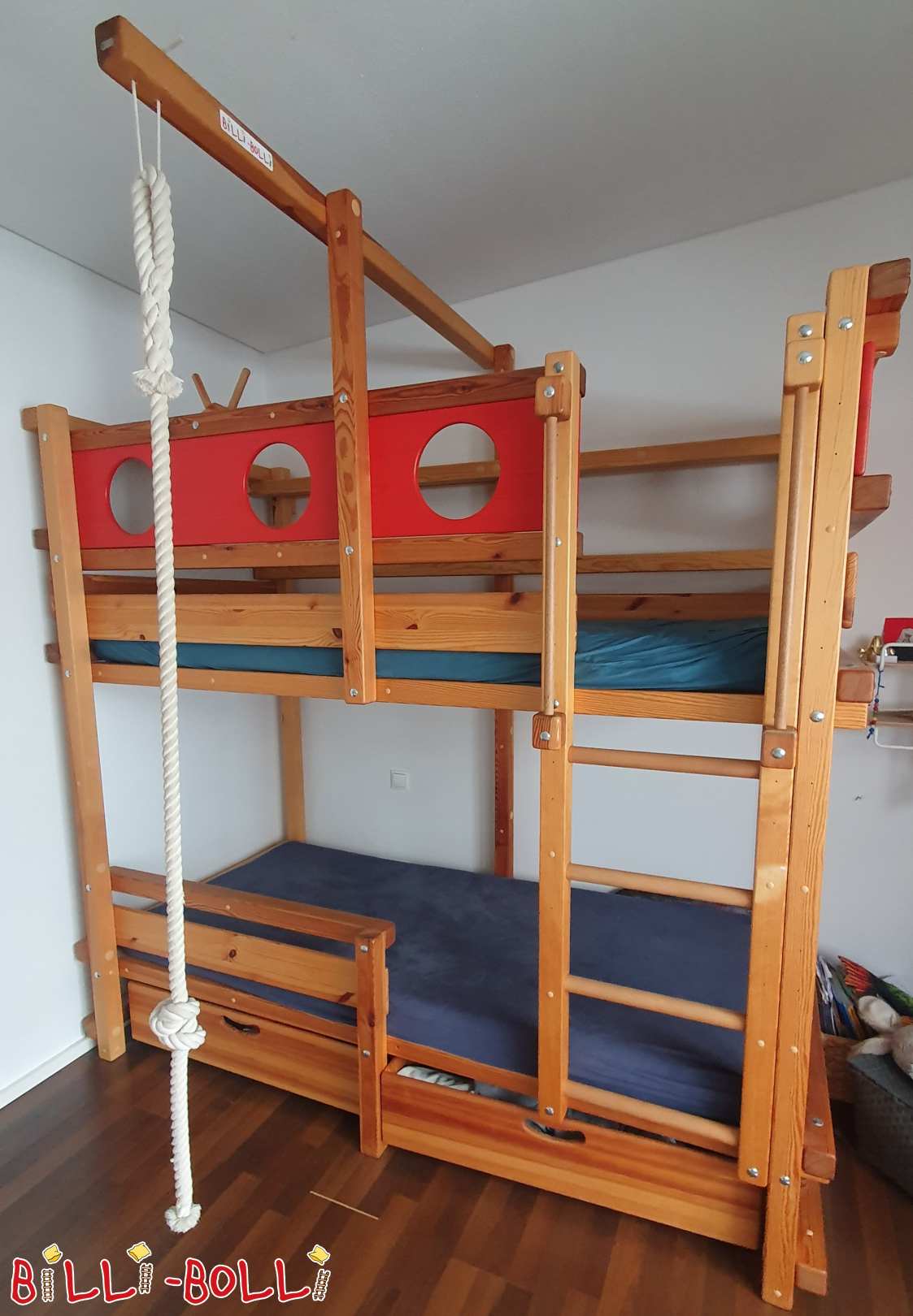 Billi-Bolli Piraten-Etagenbett in Kiefer massiv (Kategorie: Etagenbett gebraucht)