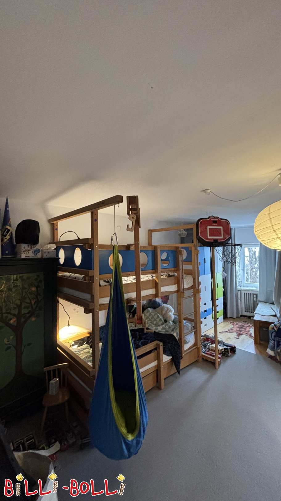 Gut gepflegtes Billi-Bolli Etagenbett mit Erweiterungen (Kategorie: Doppel-Hochbett gebraucht)