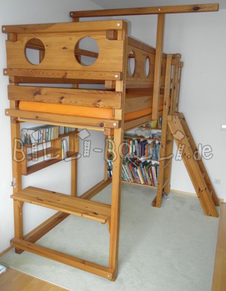 Hochbett 90/200 Kiefer gewachst (Kategorie: Hochbett gebraucht)