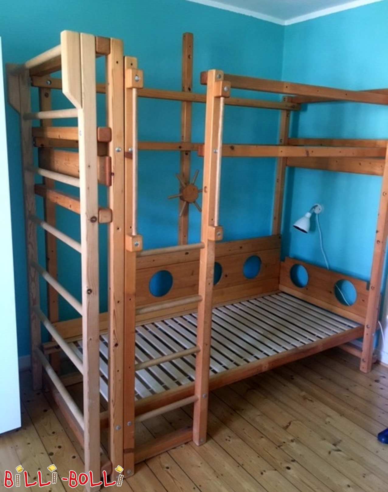 Hochbett aus Kiefer mit Sprossenwand (Hochbett gebraucht) Hochbett aus Kiefer mit Sprossenwand (Hochbett gebraucht)