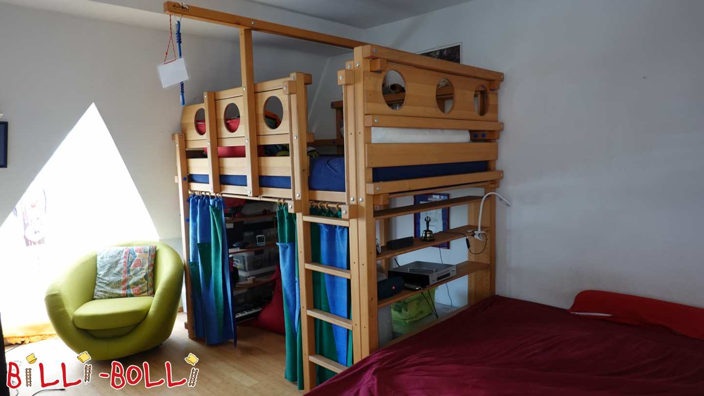 Hochbett, Buche, Regale, Kojenbretter (Bullaugen) (Kategorie: Zubehör/Erweiterungsteile gebraucht)