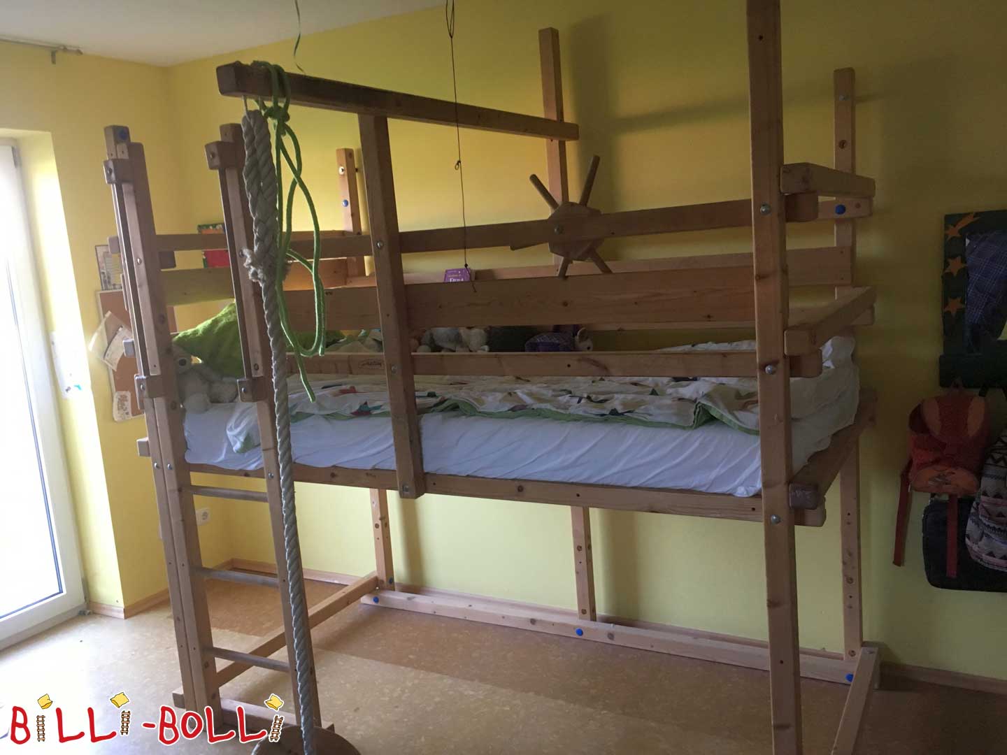 Hochbett, Fichte unbehandelt 100 x 200 (Hochbett gebraucht) Hochbett, Fichte unbehandelt 100 x 200 (Hochbett gebraucht)