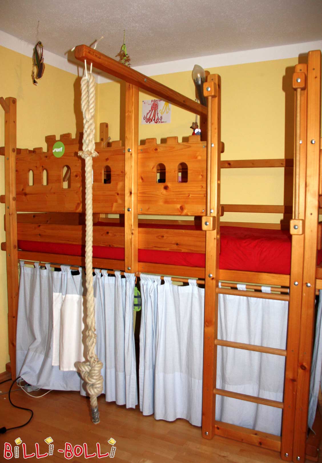 Hochbett Fichte unbehandelt, 100x200 cm (Kategorie: Hochbett gebraucht)