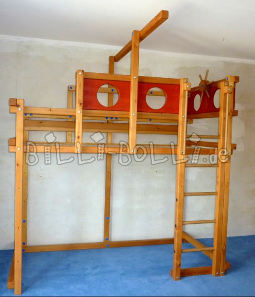 Hochbett in Fichte geölt mit Dachschrägenstufe (Hochbett gebraucht) Hochbett in Fichte geölt mit Dachschrägenstufe (Hochbett gebraucht)
